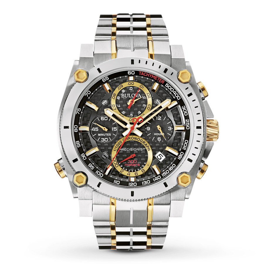98B228 Bulova Mens Precisionist Chronograph Watch with Black Dial