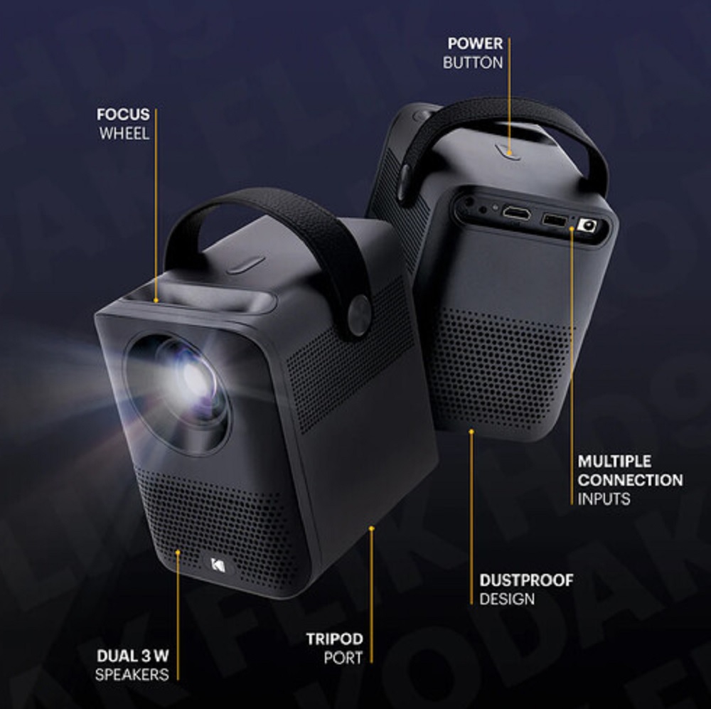 KODAK FLIK HD9 Black Smart Projector