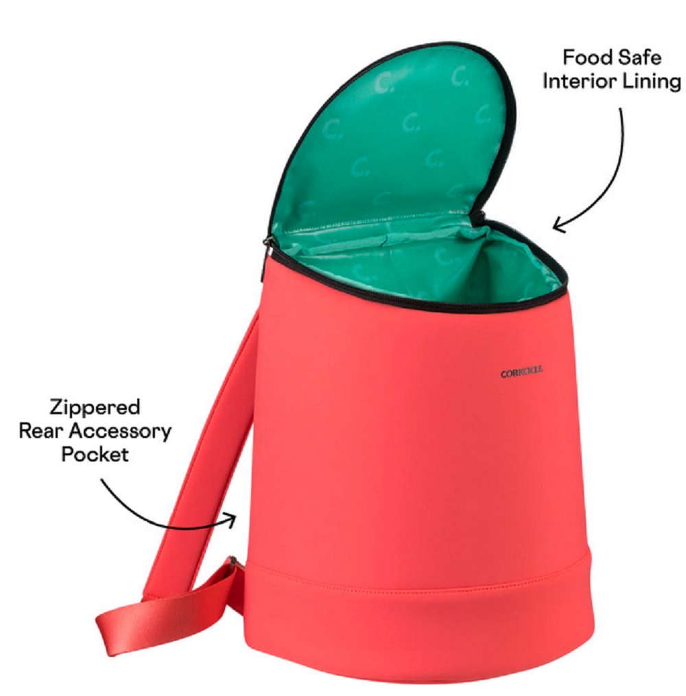 Corkcicle Coral Neoprene Eola Bucket Cooler Bag