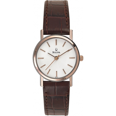98V31 Bulova Women's Brown Leather Strap Watch