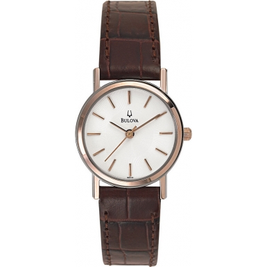 98V31 Bulova Women's Brown Leather Strap Watch