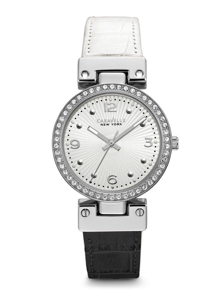 43L201 Caravelle New York by Bulova Women's Crystal Reversible Leather Watch