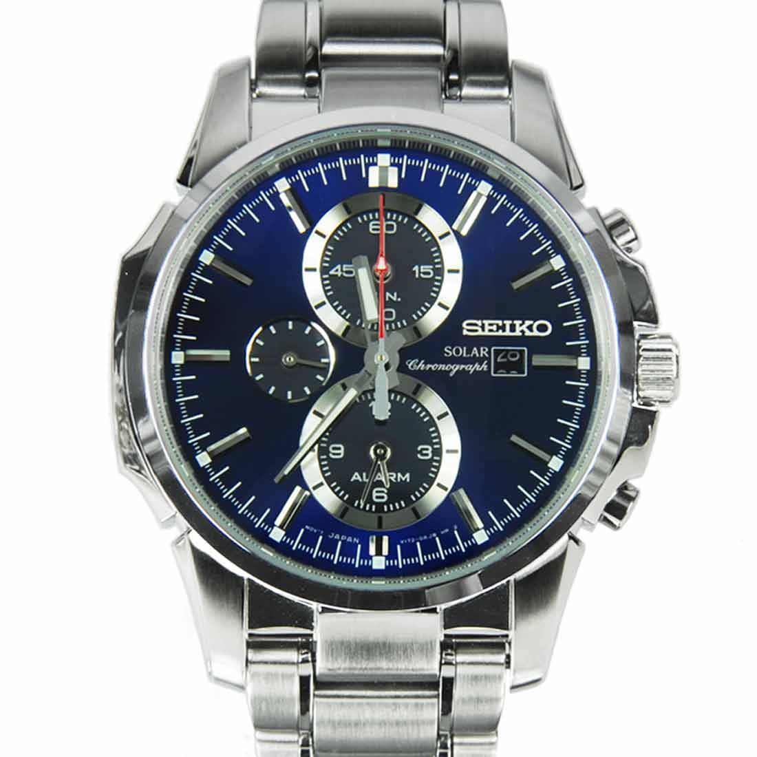 SSC085 Seiko Men's Solar Chronograph Stainless Steel Watch