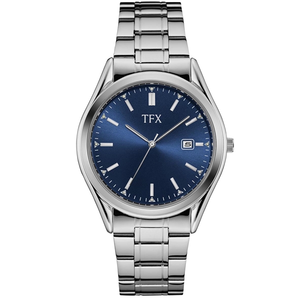TFX by Bulova Mens Stainless Steel Bracelet Deep Blue Dial Watch