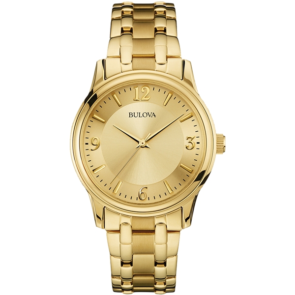 Bulova Mens Corporate Collection Gold Bracelet Watch
