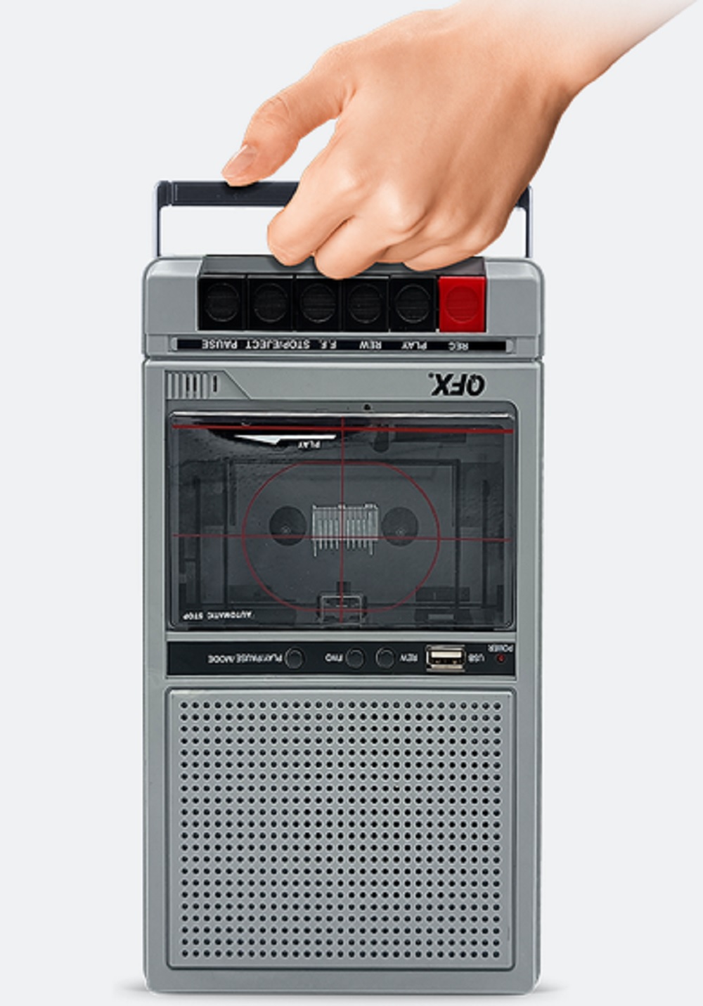 QFX CLASSIC SHOEBOX-STYLE CASSETTE PLAYER/RECORDER WITH BLUETOOTH