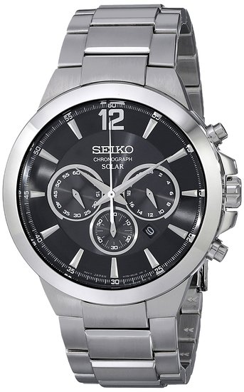 SSC321  Seiko Men's Recraft Stainless Steel Solar Chronograph Watch