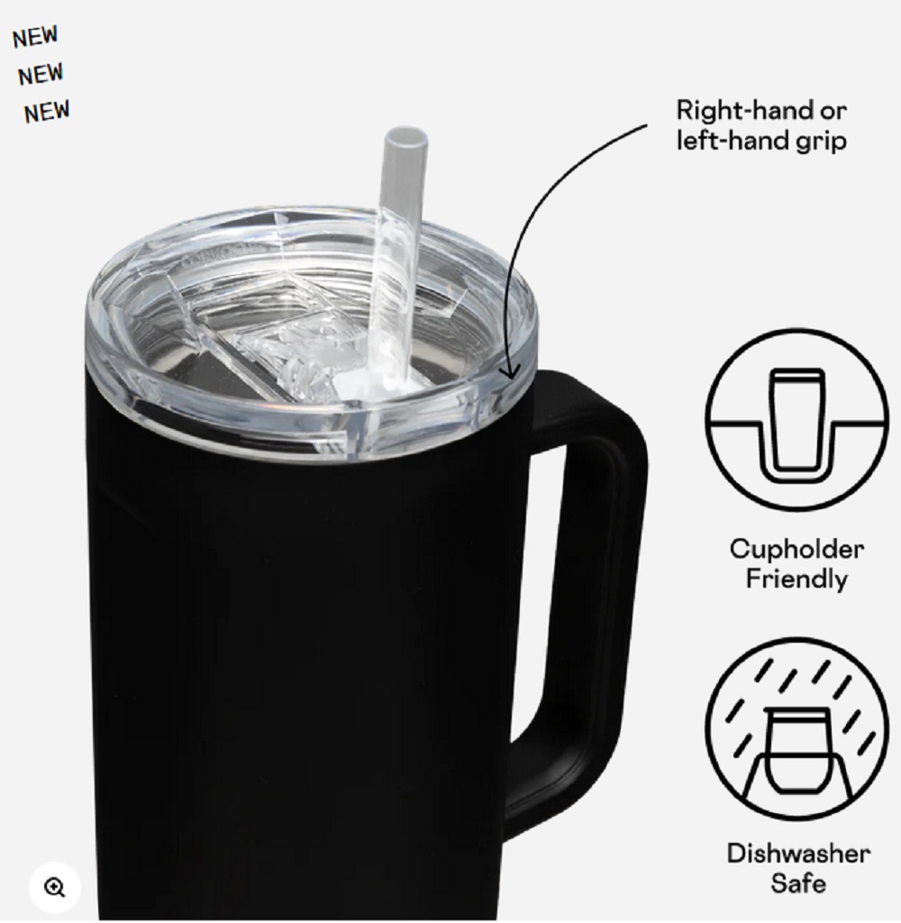 Corkcicle 40oz. Matte Black Cruiser Insulated Tumbler with Handle