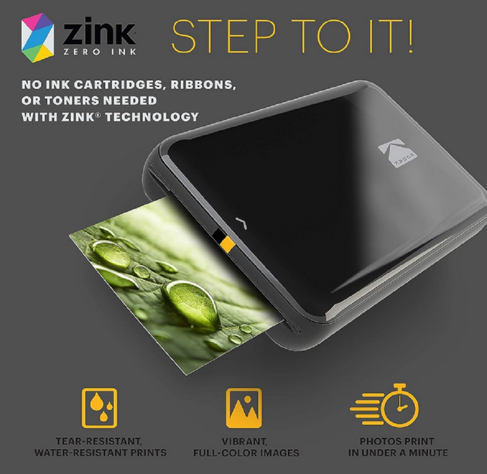 Kodak Zink Step Wireless Mobile 2X3 Photo Printer