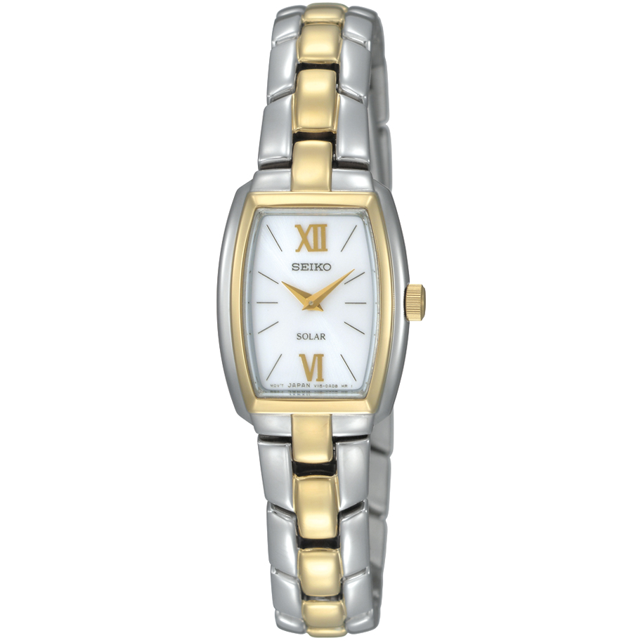SUP070 Seiko Women's Solar Two-Tone Stainless Steel Bracelet Watch