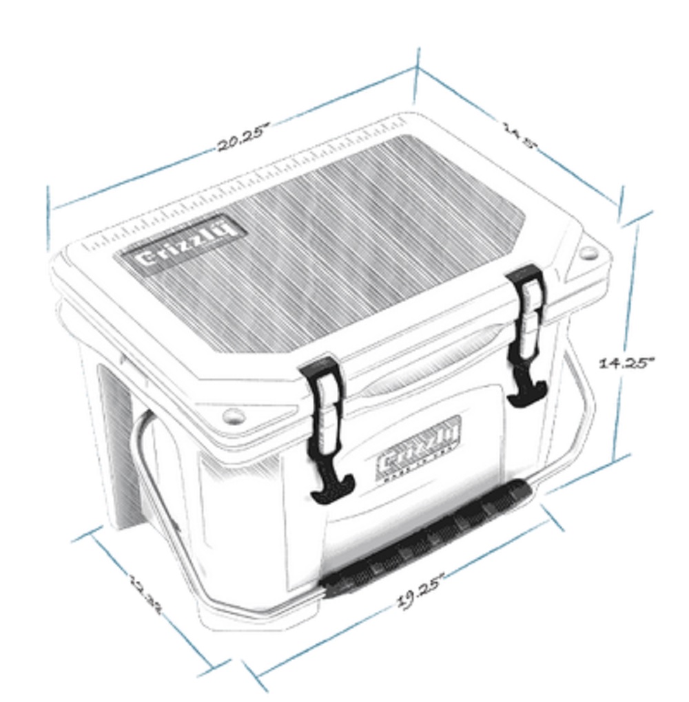 Grizzly 20 quart Cooler in White