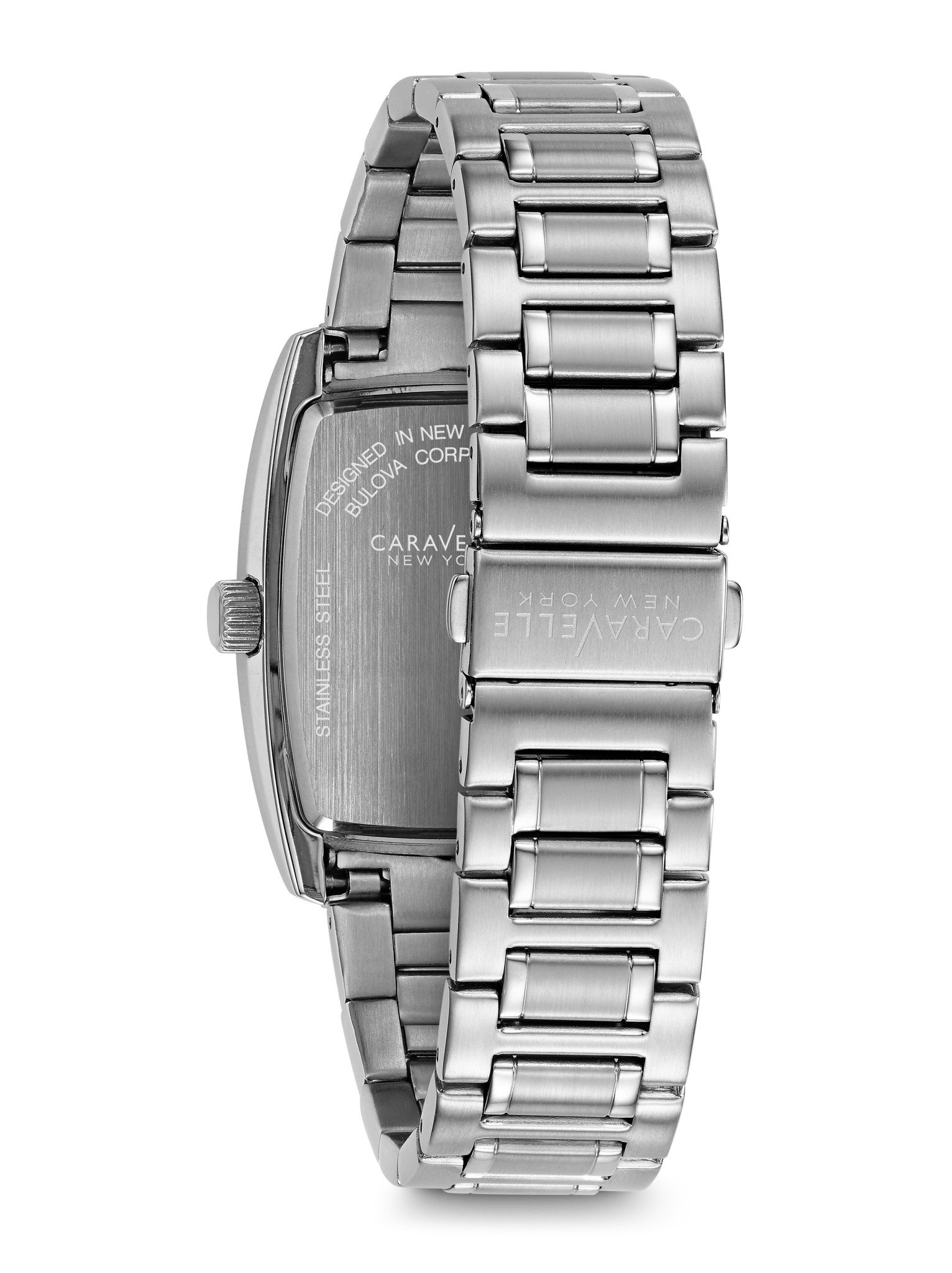 43C115 Caravelle New York by Bulova Men's Black Quartz Chronograph Dial Stainless Steel Bracelet Watch