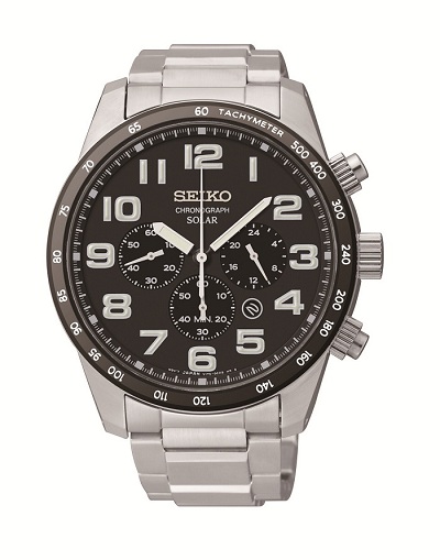 SSC229 Seiko Men's Solar Chronograph Stainless Steel Watch