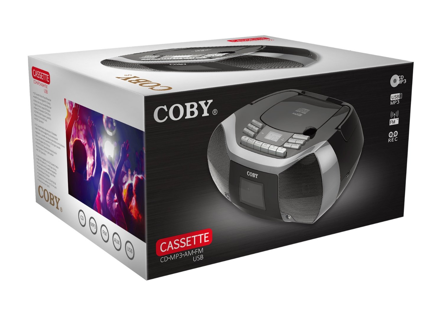 MPCD102 Coby CD Cassette Radio Player/Recorder with MP3/USB