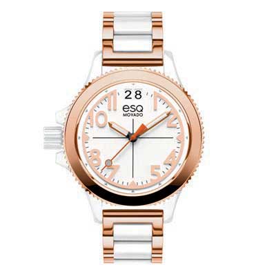 07101403 ESQ Ladies Fusion Two-Tone Watch with White Dial