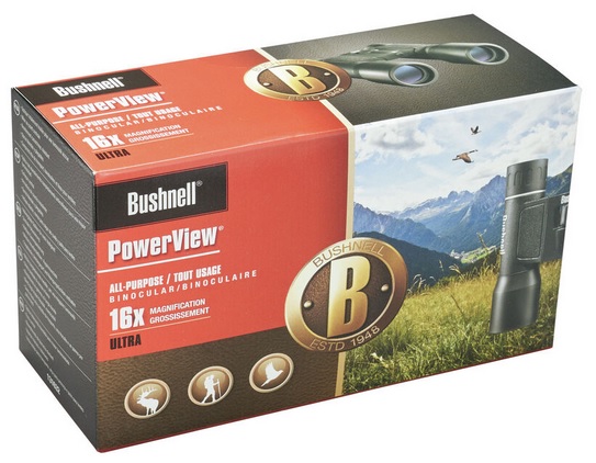 131632 Bushnell Powerview 16x32 Compact Folding Roof Prism Binocular