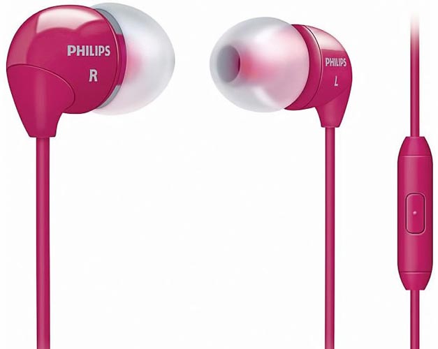 SHE3595WT/28 Philips In-Ear Headphones with Dynamic Bass and Integrated Mic 