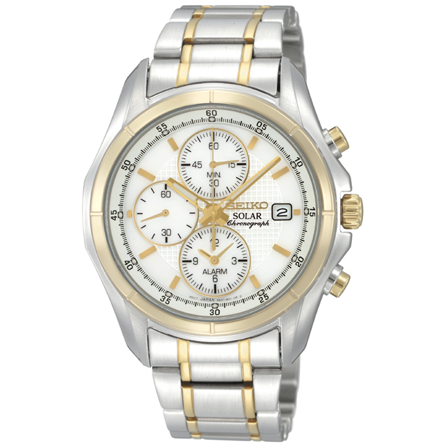 SSC002 Seiko Men's Solar Stainless Steel Two-Tone Chronograph Watch