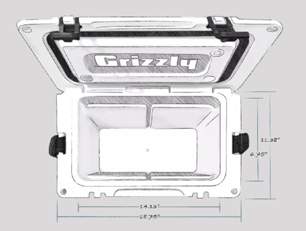 Grizzly 15 Quart Cooler in White