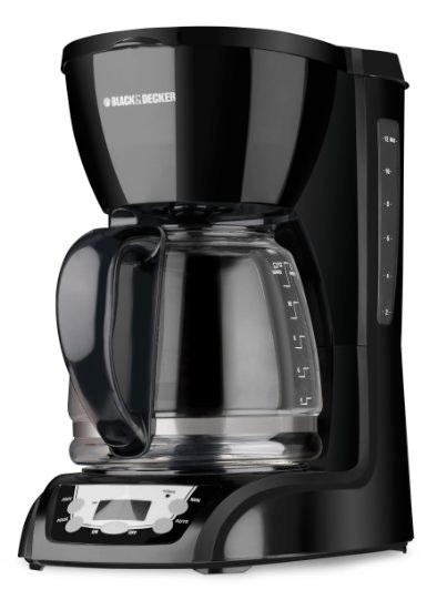 DLX1050B Black & Decker 12-‐Cup Programmable Coffeemaker with Glass Carafe in Black