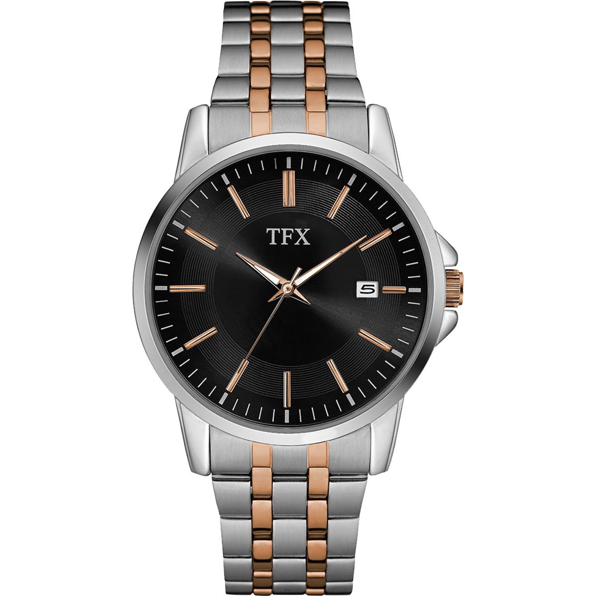 38B101 TFX Men's Stainless Steel and Rose Gold Bracelet Watch