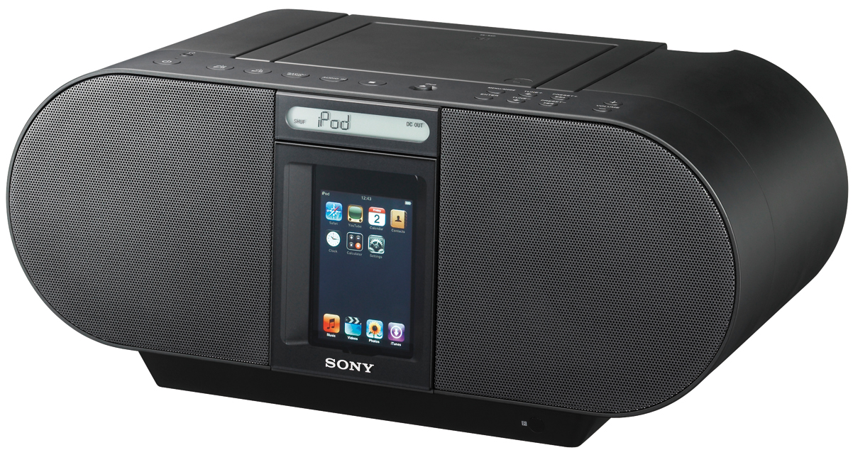 ZS-S4IPBlack CD Boombox for iPod and iPhone