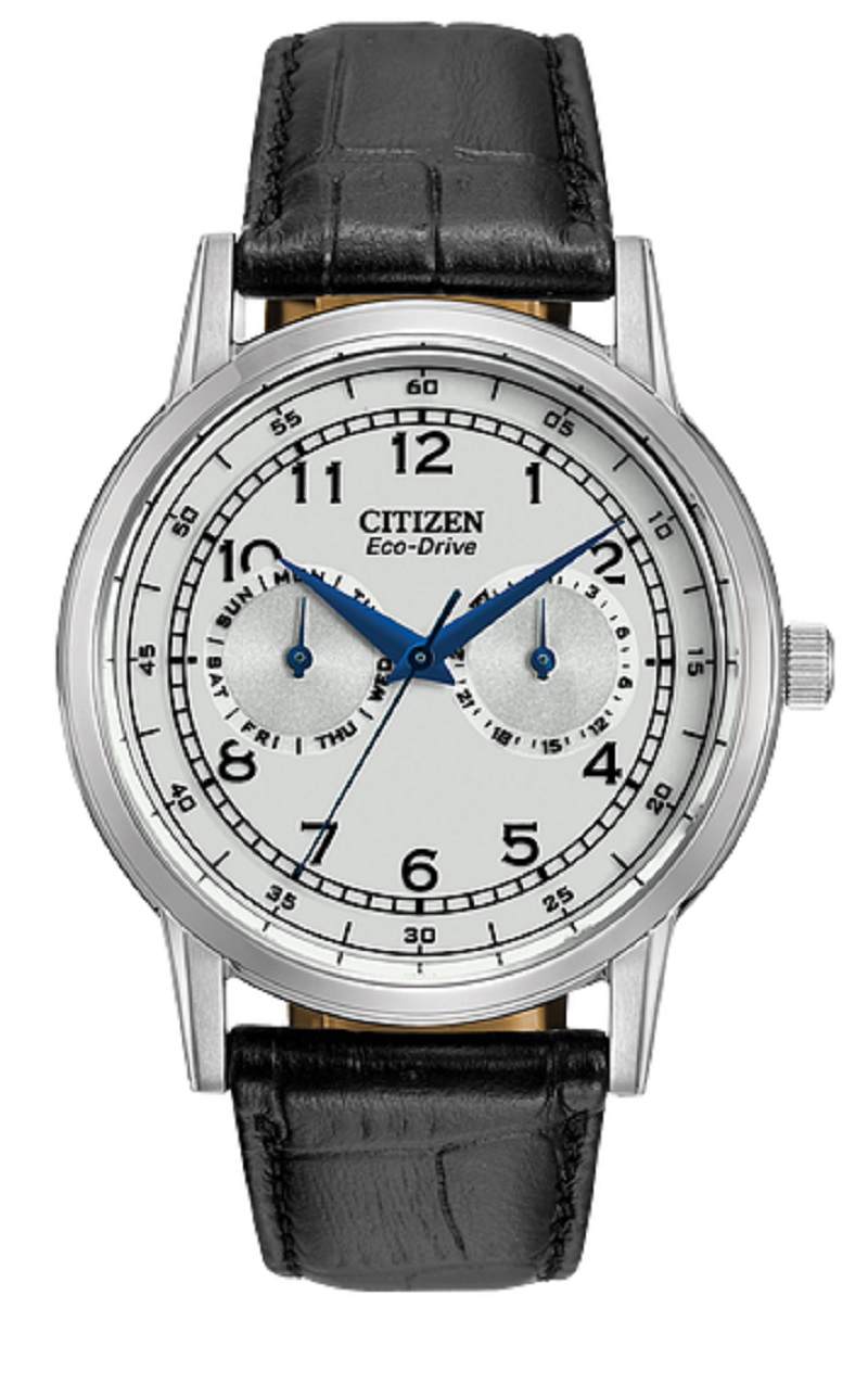 Citizen Mens Corso Eco-Drive Quartz Leather Strap Watch