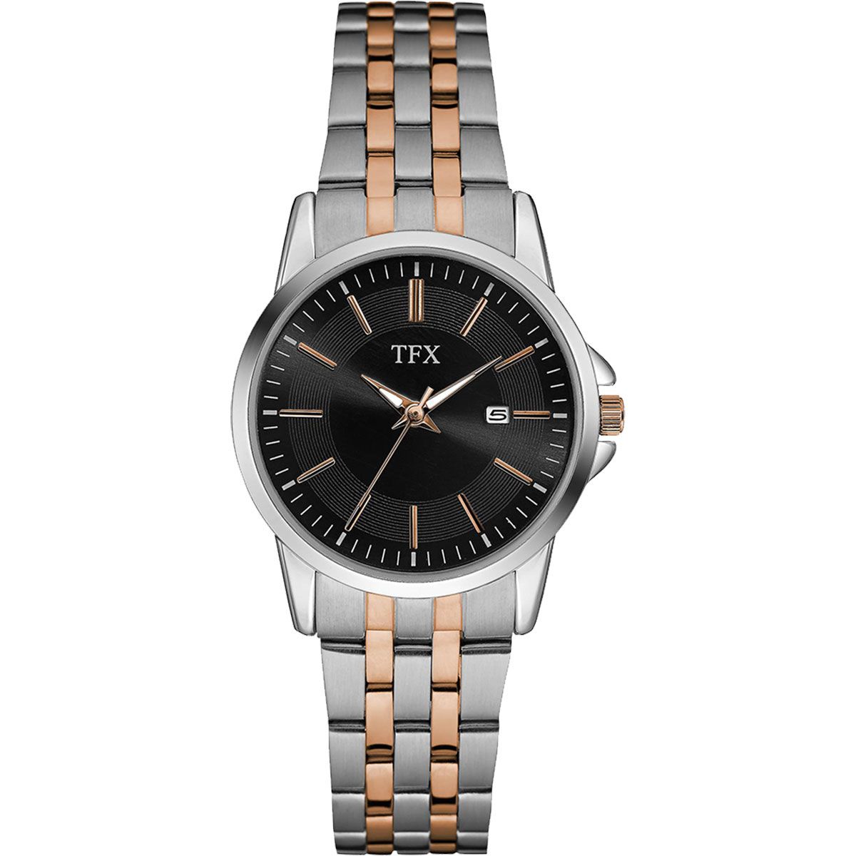 38M101 TFX Women's Stainless Steel and Rose Gold Bracelet Watch