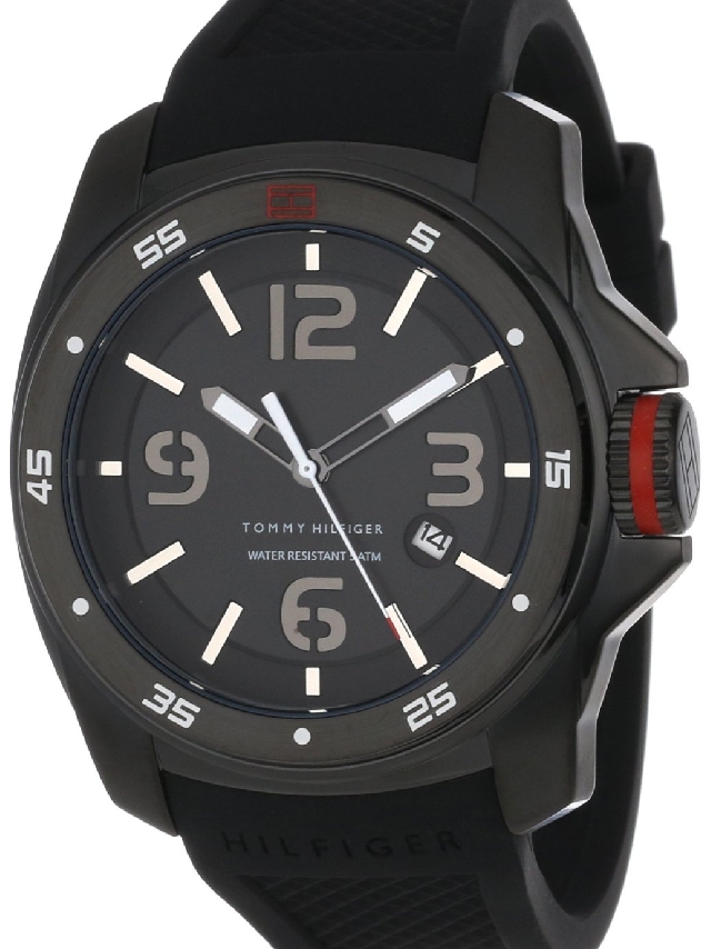1790708 Tommy Hilfiger Men's Black Silicone Strap Watch