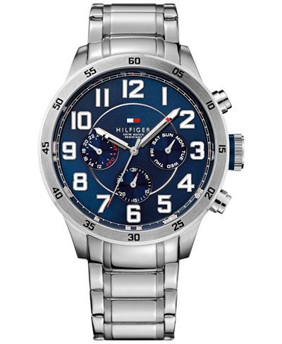 1791053 Tommy Hilfiger Men's Stainless Steel Bracelet Blue Chronograph Dial Watch