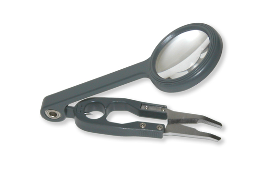 Carson Fish’n Grip™ 4.5x Magnifier with Attached Precision Tweezers, Hook Cleaner & Line Cutter