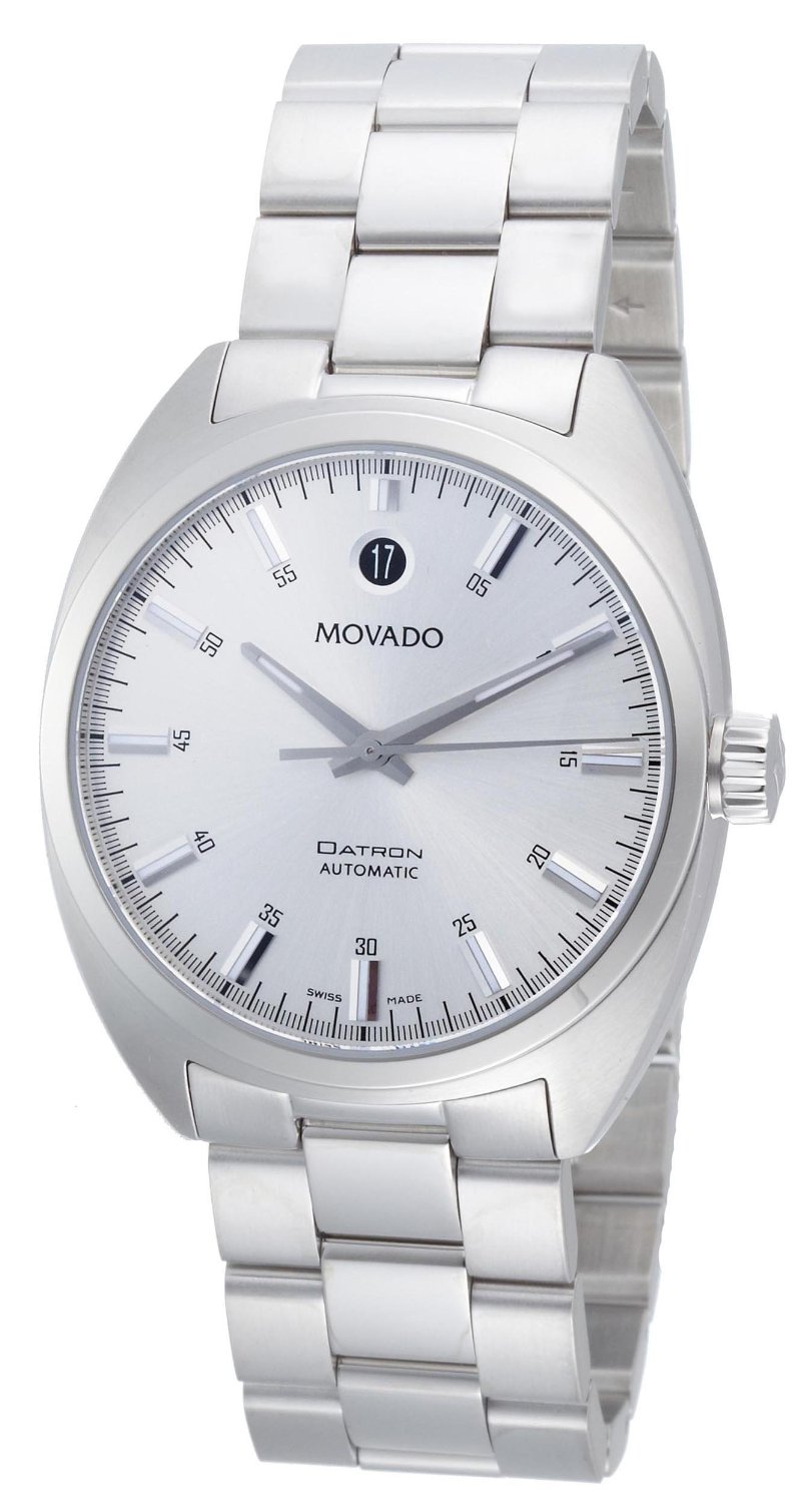 0606360 Movado Men's Datron Stainless-Steel Silver Round Dial Watch