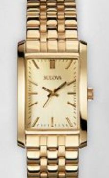 Bulova Ladies Corporate Collection Gold Watch w/ Engravable Buckle