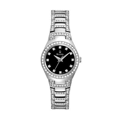 Bulova Womens Crystal Stainless Steel Bracelet